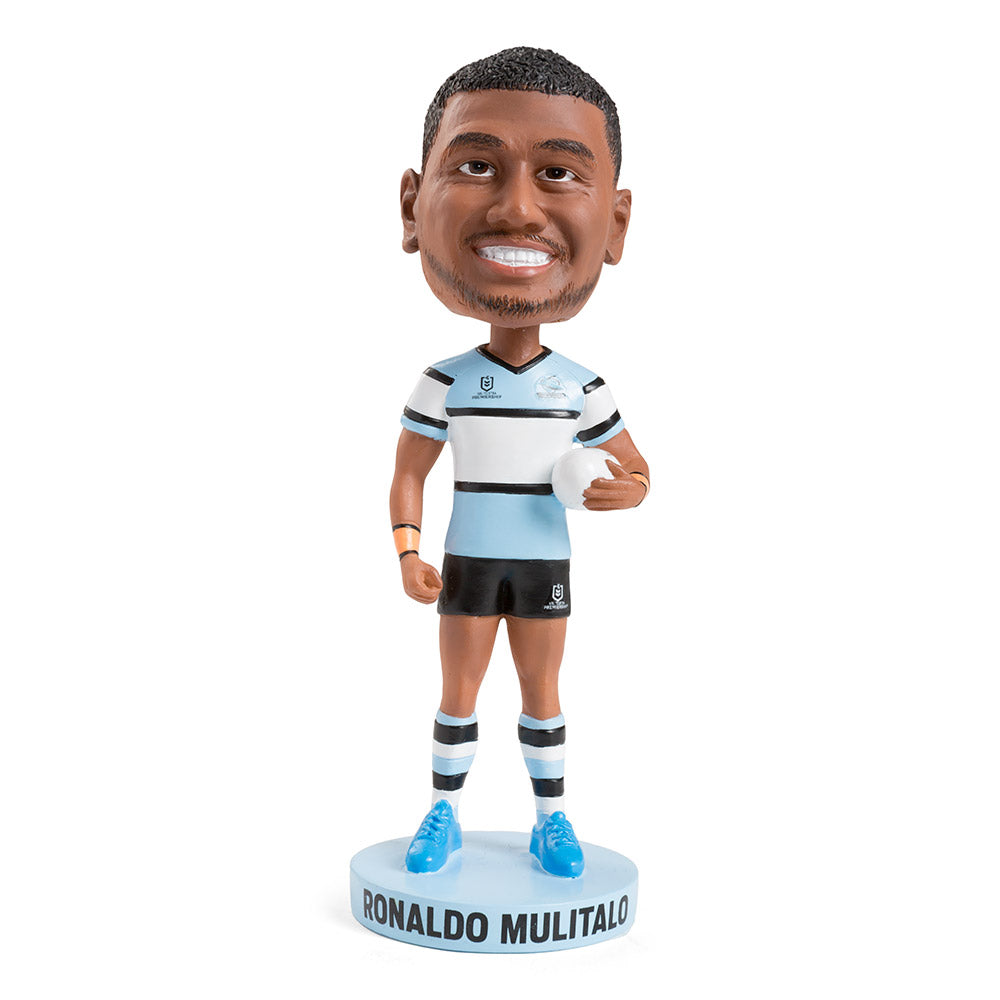 NRL Cronulla Sharks RONALDO MULITALO Bobblehead Collectable 18cm tall