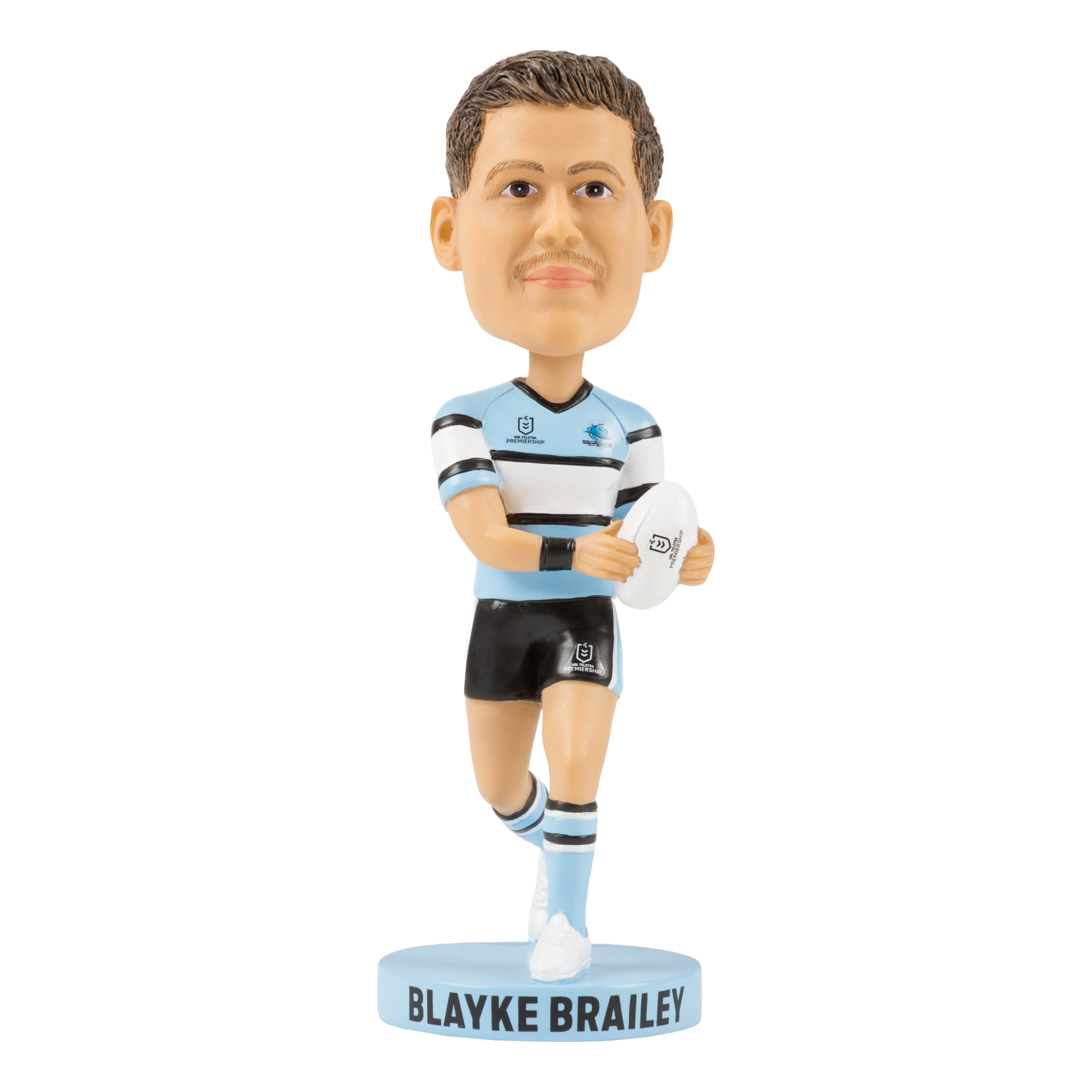 NRL Cronulla Sharks BLAYKE BRAILEY Bobblehead Collectable 18cm tall Statue