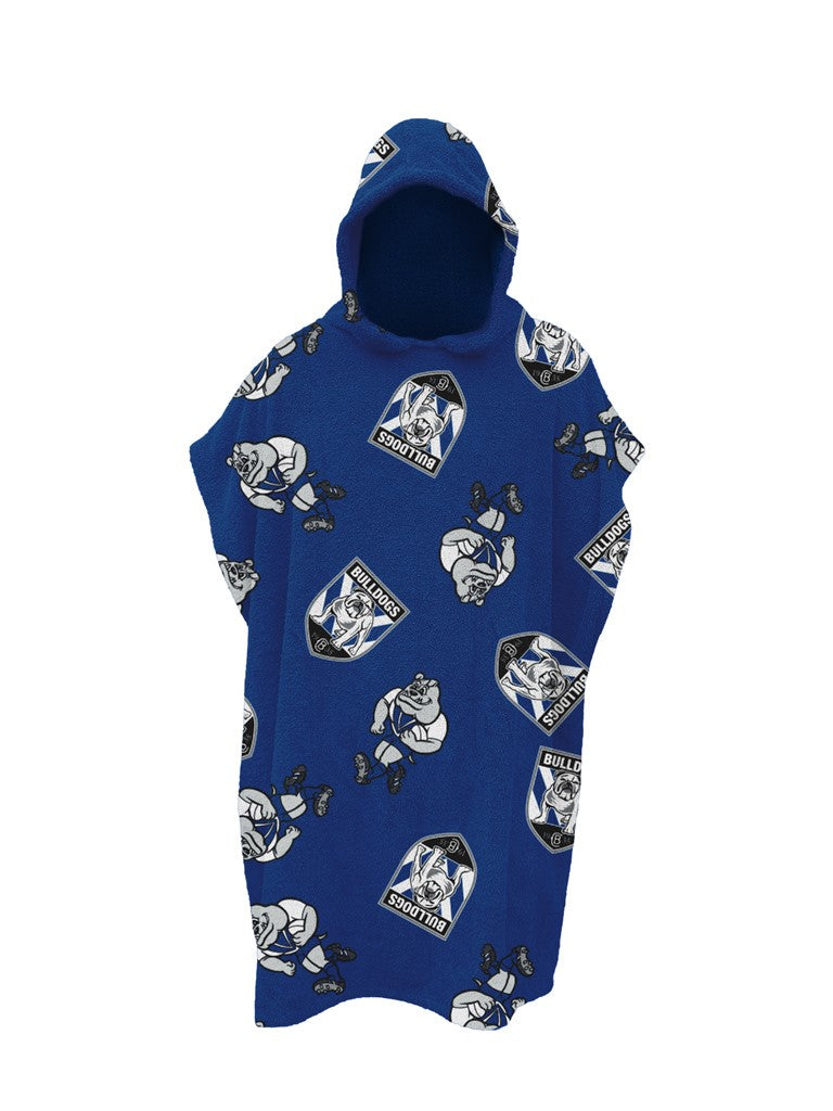 NRL Canterbury Bulldogs Youth Hooded Beach Towel 80cm x 80cm