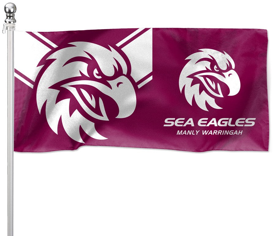 NRL Manly Warringah Sea Eagles - Large Flag Pole Style - 180cm x 90cm (Pole not included)