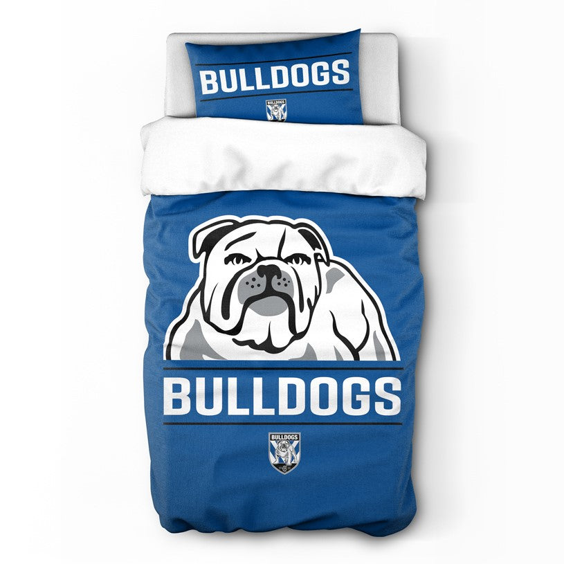 NRL Canterbury Bulldogs Quilt Cover Doona Set - Single Bed Size + Pillow Case