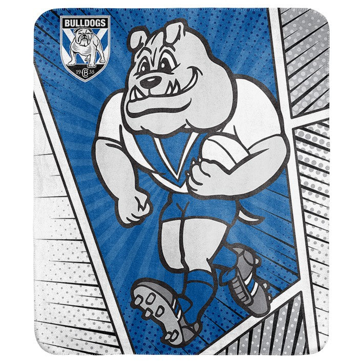 NRL Canterbury Bulldogs Coral Fleece Blanket Throw Rug Blanket 150cm x 130cm