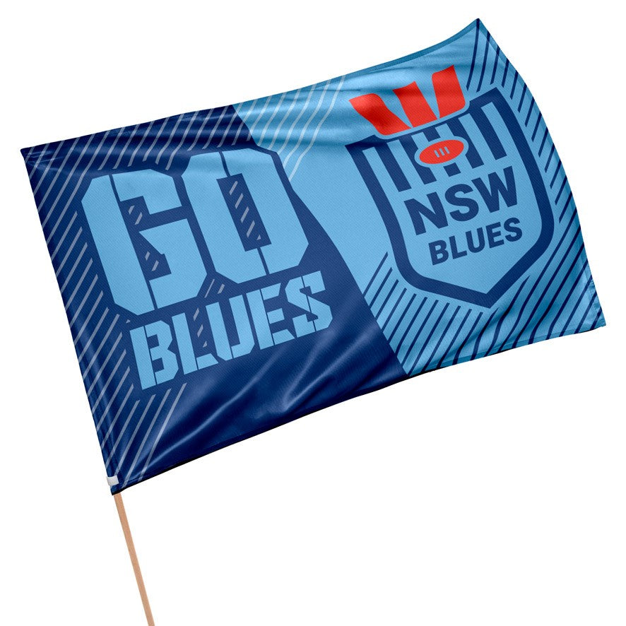 2026 NSW Blues Game Day Flag with Pole - State of Origin - 90cm x 60cm NRL SOO