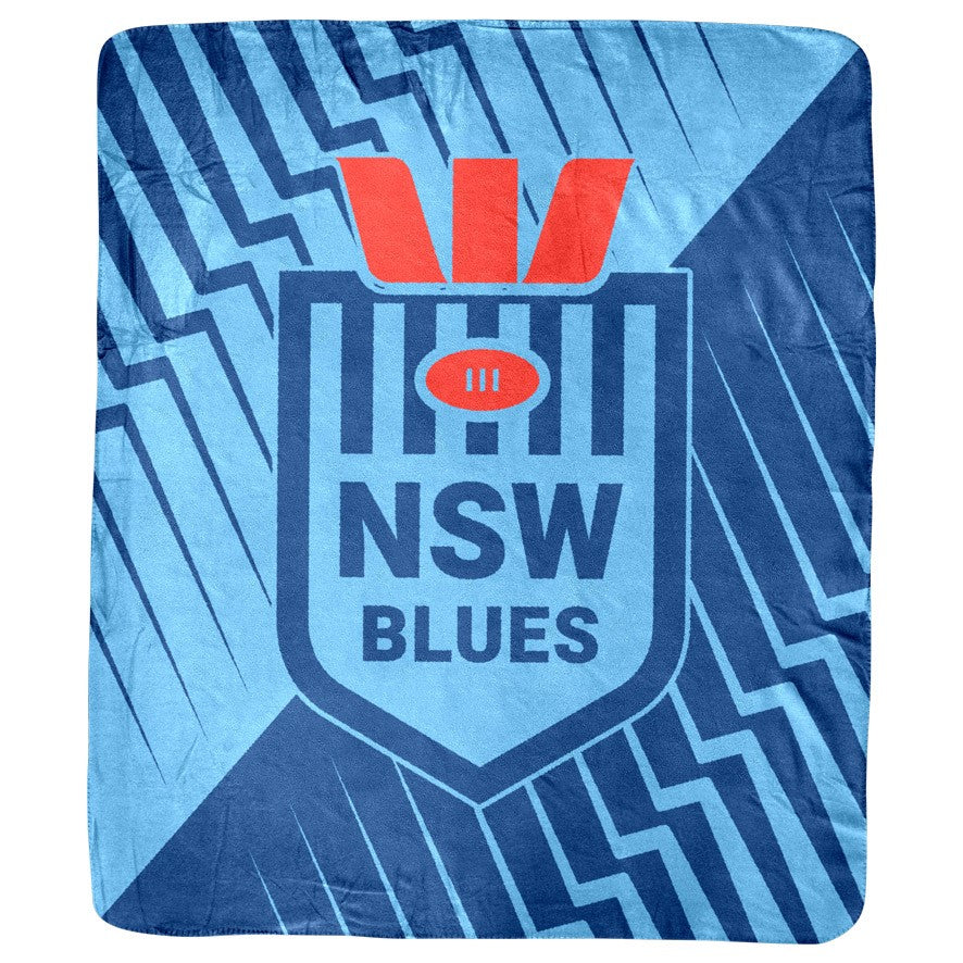 2026 Origin NSW Blues Coral Fleece Throw Rug Blanket - 150cm(W) x 130cm(L) State of Origin (Copy)