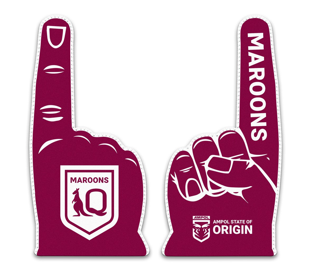 2026 Origin QLD Maroons Neoprene Supporter Hand (1) - 40cm(H) x 20cm(W) State of Origin