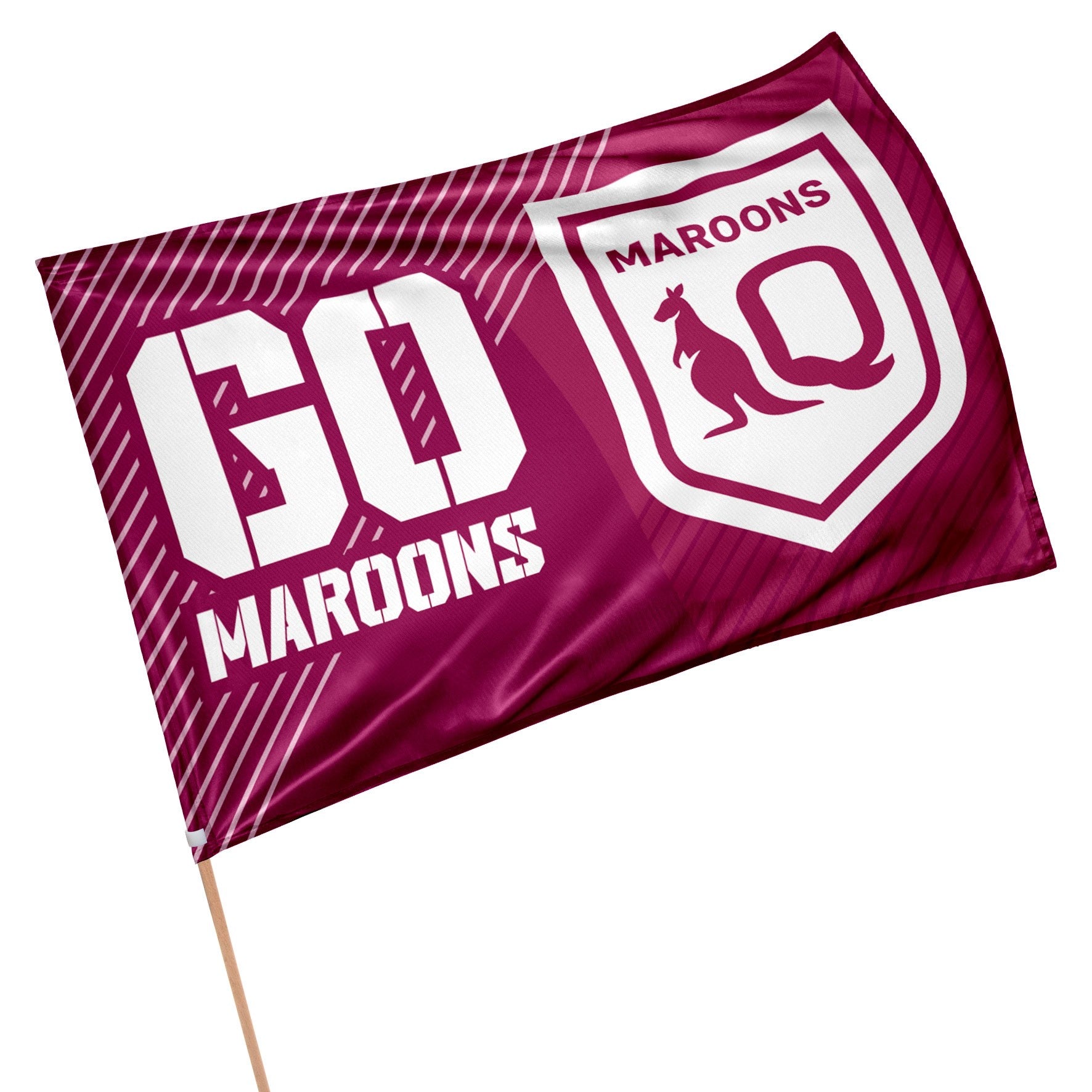 2026 QLD Maroons Game Day Flag with Pole - State of Origin - 90cm x 60cm NRL SOO