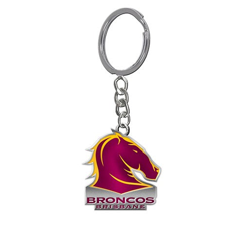 NRL Brisbane Broncos Enamel Logo Keyring - Very High Quality