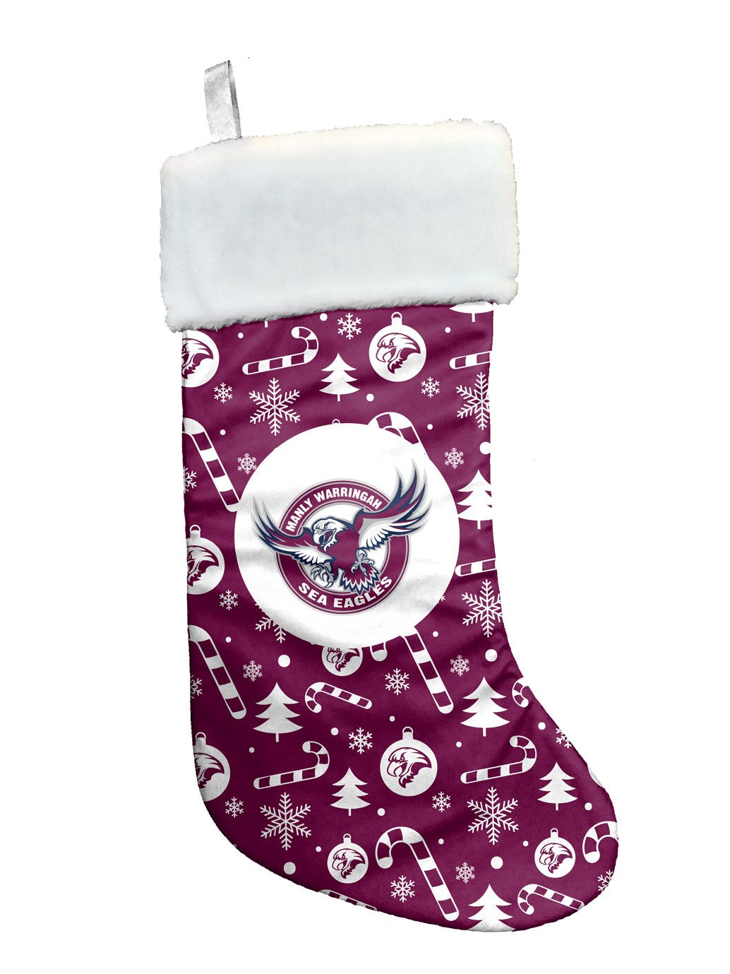 NRL Manly Sea Eagles Christmas Stocking Sock Gift - Xmas Santa Hanging