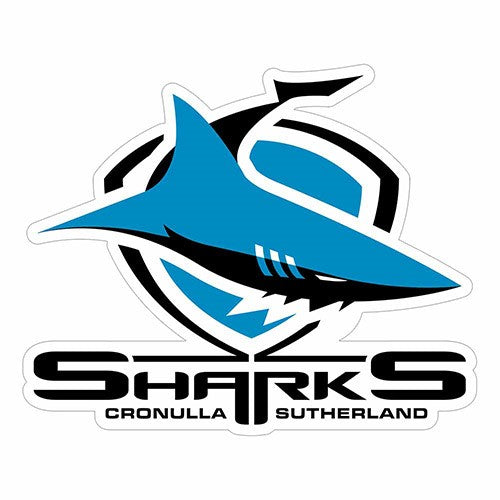 Official NRL Sticker Cronulla Sharks 16cm(H) x 20cm(W) - Tracked Delivery