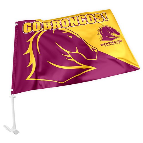 NRL Brisbane Broncos - Car Flag - 49cm x 30cm