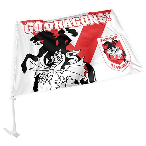 NRL St George Illawarra Dragons - Car Flag - 49cm x 30cm