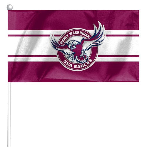 NRL Manly Warringah Sea Eagles - Set of 2 Mini Flags - 24.5cm x 12.4cm