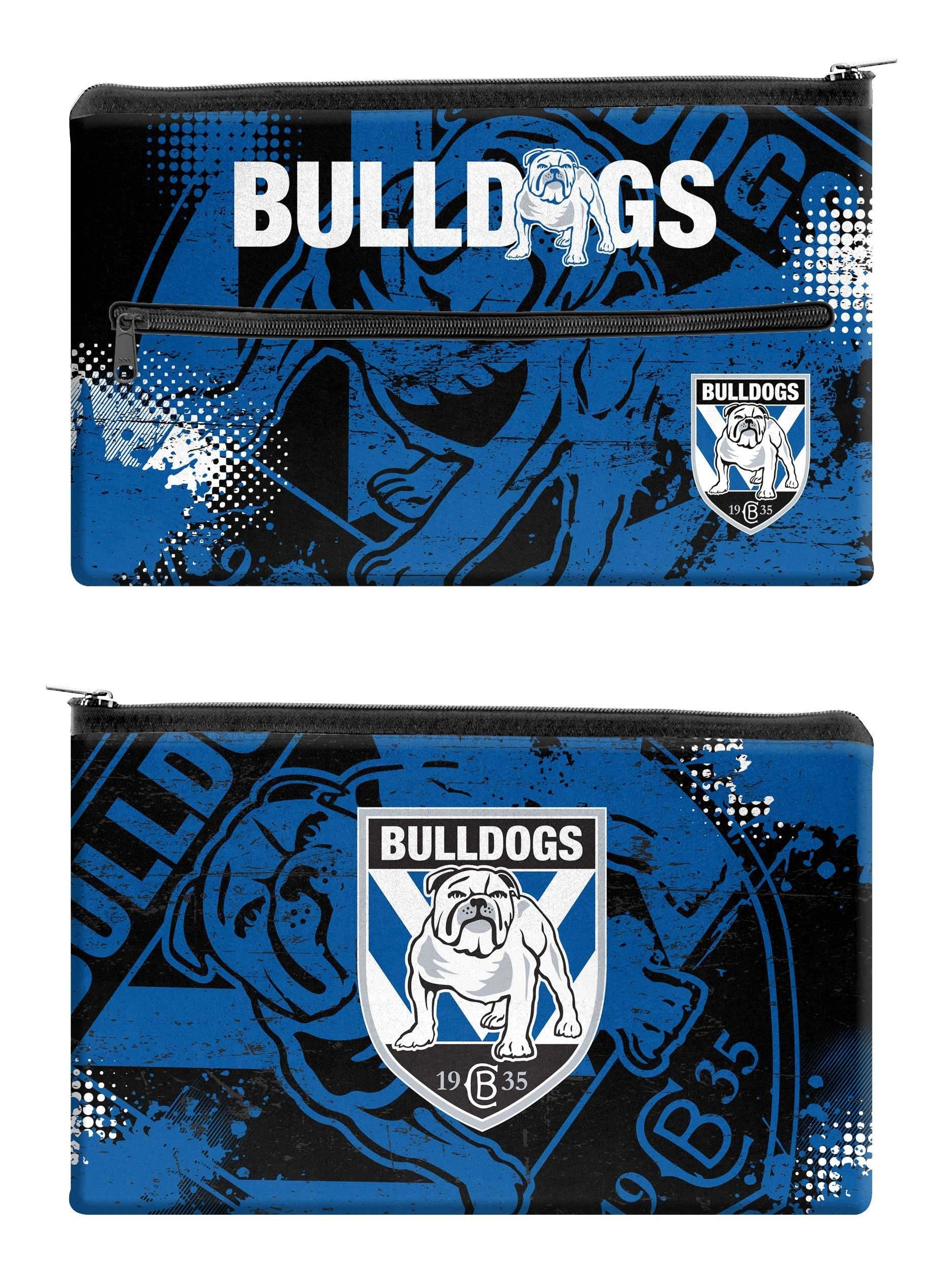 NRL Canterbury Bankstown Bulldogs Pencil Case - Large Neoprene 33cm x 21cm