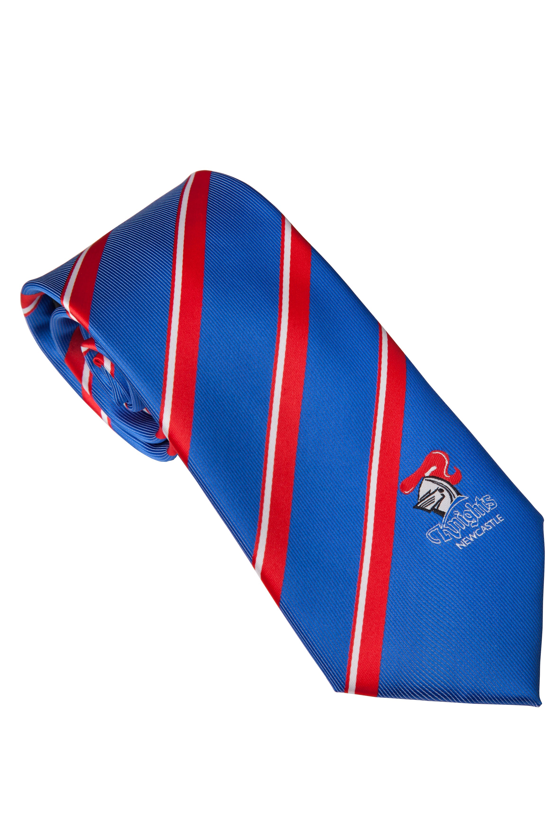 NRL Newcastle Knights Tie - Striped with embroidered team logo